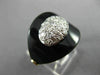 ANTIQUE WIDE .40CT DIAMOND & AAA ONYX 14K TWO TONE GOLD CLASSIC OVAL RING #26358