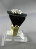 ANTIQUE WIDE .40CT DIAMOND & AAA ONYX 14K TWO TONE GOLD CLASSIC OVAL RING #26358