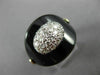ANTIQUE WIDE .40CT DIAMOND & AAA ONYX 14K TWO TONE GOLD CLASSIC OVAL RING #26358