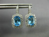 ESTATE 3.31CT CZ & AAA BLUE TOPAZ 14KT WHITE GOLD 3D LEVERBACK HANGING EARRINGS