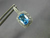 ESTATE 3.31CT CZ & AAA BLUE TOPAZ 14KT WHITE GOLD 3D LEVERBACK HANGING EARRINGS