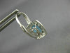 ESTATE 3.31CT CZ & AAA BLUE TOPAZ 14KT WHITE GOLD 3D LEVERBACK HANGING EARRINGS