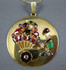 ANTIQUE 10.15CT DIAMOND & AAA GEM 14KT YELLOW GOLD 3D CIRCULAR FUN PENDANT #1971