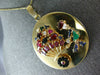 ANTIQUE 10.15CT DIAMOND & AAA GEM 14KT YELLOW GOLD 3D CIRCULAR FUN PENDANT #1971