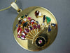 ANTIQUE 10.15CT DIAMOND & AAA GEM 14KT YELLOW GOLD 3D CIRCULAR FUN PENDANT #1971