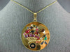ANTIQUE 10.15CT DIAMOND & AAA GEM 14KT YELLOW GOLD 3D CIRCULAR FUN PENDANT #1971