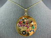 ANTIQUE 10.15CT DIAMOND & AAA GEM 14KT YELLOW GOLD 3D CIRCULAR FUN PENDANT #1971