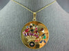 ANTIQUE 10.15CT DIAMOND & AAA GEM 14KT YELLOW GOLD 3D CIRCULAR FUN PENDANT #1971