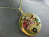 ANTIQUE 10.15CT DIAMOND & AAA GEM 14KT YELLOW GOLD 3D CIRCULAR FUN PENDANT #1971