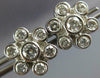 ANTIQUE LARGE 1.14CT DIAMOND 14KT WHITE GOLD FLOWER CLUSTER BEZEL EARRINGS #1958