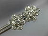 ANTIQUE LARGE 1.14CT DIAMOND 14KT WHITE GOLD FLOWER CLUSTER BEZEL EARRINGS #1958