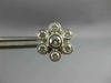 ANTIQUE LARGE 1.14CT DIAMOND 14KT WHITE GOLD FLOWER CLUSTER BEZEL EARRINGS #1958