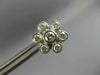 ANTIQUE LARGE 1.14CT DIAMOND 14KT WHITE GOLD FLOWER CLUSTER BEZEL EARRINGS #1958