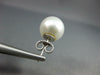 ESTATE NATURAL WHITE AAA SOUTH SEA PEARL 14KT WHITE GOLD 3D STUD EARRINGS #2709