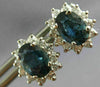 ESTATE 2.36CT DIAMOND & AAA SAPPHIRE 14KT WHITE GOLD FLOWER STUD EARRINGS #26438