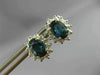 ESTATE 2.36CT DIAMOND & AAA SAPPHIRE 14KT WHITE GOLD FLOWER STUD EARRINGS #26438