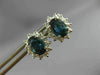 ESTATE 2.36CT DIAMOND & AAA SAPPHIRE 14KT WHITE GOLD FLOWER STUD EARRINGS #26438