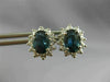 ESTATE 2.36CT DIAMOND & AAA SAPPHIRE 14KT WHITE GOLD FLOWER STUD EARRINGS #26438