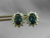 ESTATE 2.36CT DIAMOND & AAA SAPPHIRE 14KT WHITE GOLD FLOWER STUD EARRINGS #26438