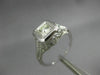 ANTIQUE .22CT DIAMOND 18KT WHITE GOLD 3D SOLITAIRE SQUARE ENGAGEMENT RING #26655