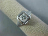 ANTIQUE .22CT DIAMOND 18KT WHITE GOLD 3D SOLITAIRE SQUARE ENGAGEMENT RING #26655
