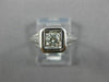 ANTIQUE .22CT DIAMOND 18KT WHITE GOLD 3D SOLITAIRE SQUARE ENGAGEMENT RING #26655