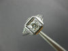 ANTIQUE .22CT DIAMOND 18KT WHITE GOLD 3D SOLITAIRE SQUARE ENGAGEMENT RING #26655