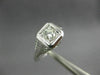 ANTIQUE .22CT DIAMOND 18KT WHITE GOLD 3D SOLITAIRE SQUARE ENGAGEMENT RING #26655