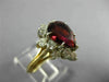 3.55CT DIAMOND & AAA PINK TOURMALINE 14K 2 TONE GOLD PEAR SHAPE ENGAGEMENT RING