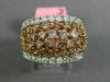 ESTATE LARGE 2.70CT WHITE & PINK DIAMOND 18KT WHITE & ROSE GOLD ANNIVERSARY RING