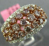 ESTATE LARGE 1.64CT WHITE & PINK DIAMOND 18KT WHITE & ROSE GOLD ANNIVERSARY RING