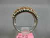 ESTATE LARGE 1.64CT WHITE & PINK DIAMOND 18KT WHITE & ROSE GOLD ANNIVERSARY RING