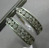 ESTATE .52CT DIAMOND 14KT WHITE GOLD 3D CLASSIC FILIGREE MILGRAIN HOOP EARRINGS