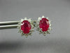 ESTATE 2.61CT DIAMOND & AAA RUBY 14K WHITE GOLD OVAL FLOWER STUD EARRINGS #26511