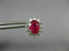 ESTATE 2.61CT DIAMOND & AAA RUBY 14K WHITE GOLD OVAL FLOWER STUD EARRINGS #26511