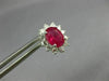 ESTATE 2.61CT DIAMOND & AAA RUBY 14K WHITE GOLD OVAL FLOWER STUD EARRINGS #26511