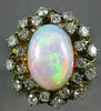 ANTIQUE 5.89CT DIAMOND & AAA AUSTRALIAN OPAL 14K YELLOW GOLD CLUSTER RING #21264