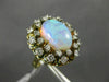 ANTIQUE 5.89CT DIAMOND & AAA AUSTRALIAN OPAL 14K YELLOW GOLD CLUSTER RING #21264