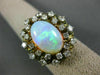 ANTIQUE 5.89CT DIAMOND & AAA AUSTRALIAN OPAL 14K YELLOW GOLD CLUSTER RING #21264