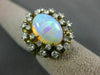 ANTIQUE 5.89CT DIAMOND & AAA AUSTRALIAN OPAL 14K YELLOW GOLD CLUSTER RING #21264