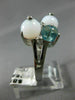 ESTATE .08CT DIAMOND & AAA MULTI GEM 14KT WHITE GOLD 3D COCKTAIL RING #17894