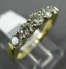 ESTATE 1.0CT DIAMOND 14KT YELLOW GOLD ROUND 5 STONE SHARE PRONG ANNIVERSARY RING