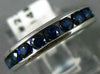 ESTATE 1.20CT SAPPHIRE 14KT WHITE GOLD ETERNITY WEDDING ANNIVERSARY RING #22443