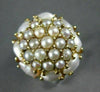 ANTIQUE LARGE AAA SOUTH SEA PEARL 14KT YELLOW GOLD 3D FLOWER CLUSTER RING #22299