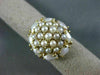 ANTIQUE LARGE AAA SOUTH SEA PEARL 14KT YELLOW GOLD 3D FLOWER CLUSTER RING #22299