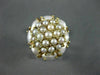 ANTIQUE LARGE AAA SOUTH SEA PEARL 14KT YELLOW GOLD 3D FLOWER CLUSTER RING #22299