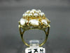 ANTIQUE LARGE AAA SOUTH SEA PEARL 14KT YELLOW GOLD 3D FLOWER CLUSTER RING #22299