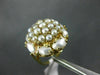 ANTIQUE LARGE AAA SOUTH SEA PEARL 14KT YELLOW GOLD 3D FLOWER CLUSTER RING #22299