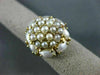 ANTIQUE LARGE AAA SOUTH SEA PEARL 14KT YELLOW GOLD 3D FLOWER CLUSTER RING #22299