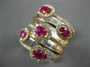 ESTATE LARGE 1.65CT DIAMOND & AAA RUBY 14KT ROSE GOLD MULTI ROW ANNIVERSARY RING